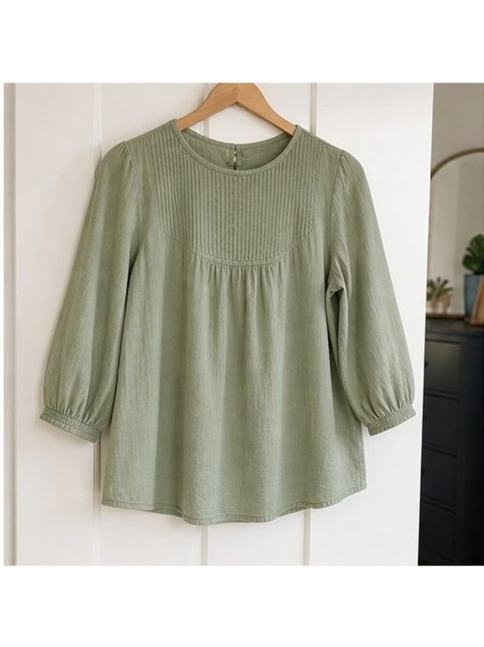Sage Button Blouse - Picture 1 of 6